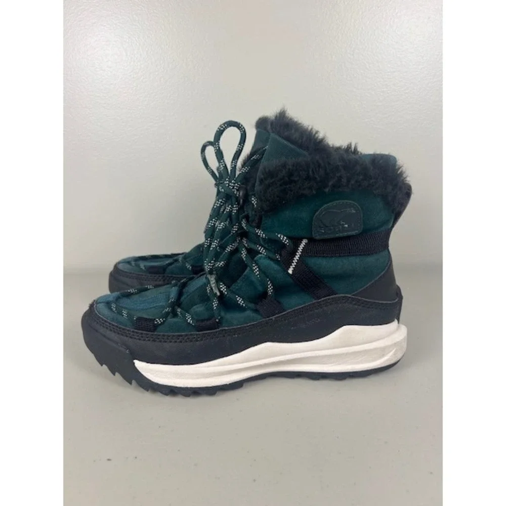 Sorel Kinetic Impact NXT Boot Dark Green Black Faux Fur Waterproof NL5050-301 9